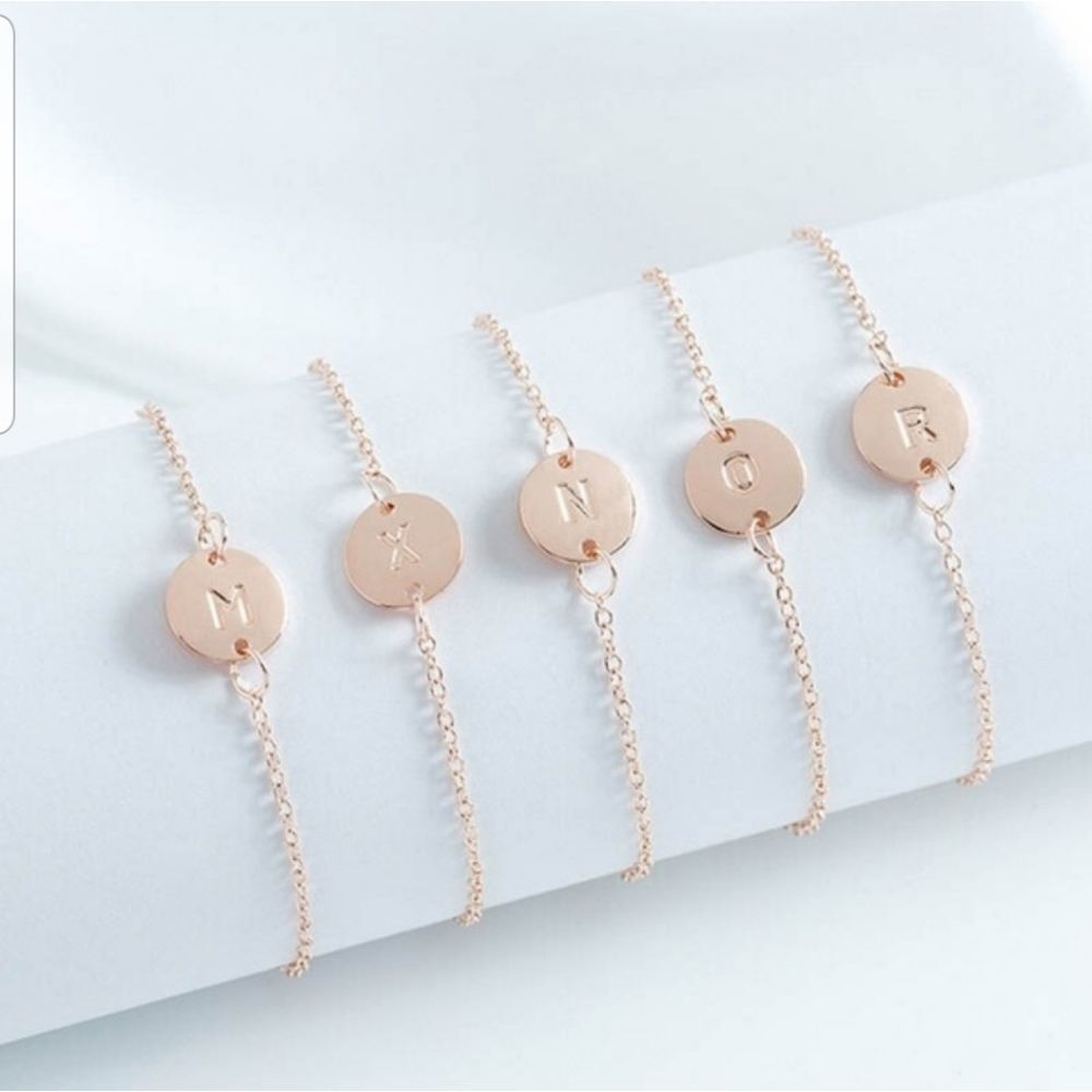 💕$6 Bundled Rose gold initial "A" bracelets